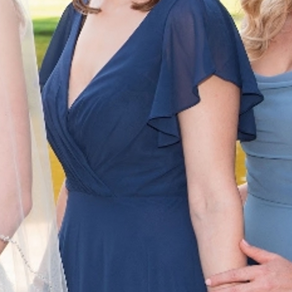 Flutter Sleeve Full Skirt Bridesmaid Dress